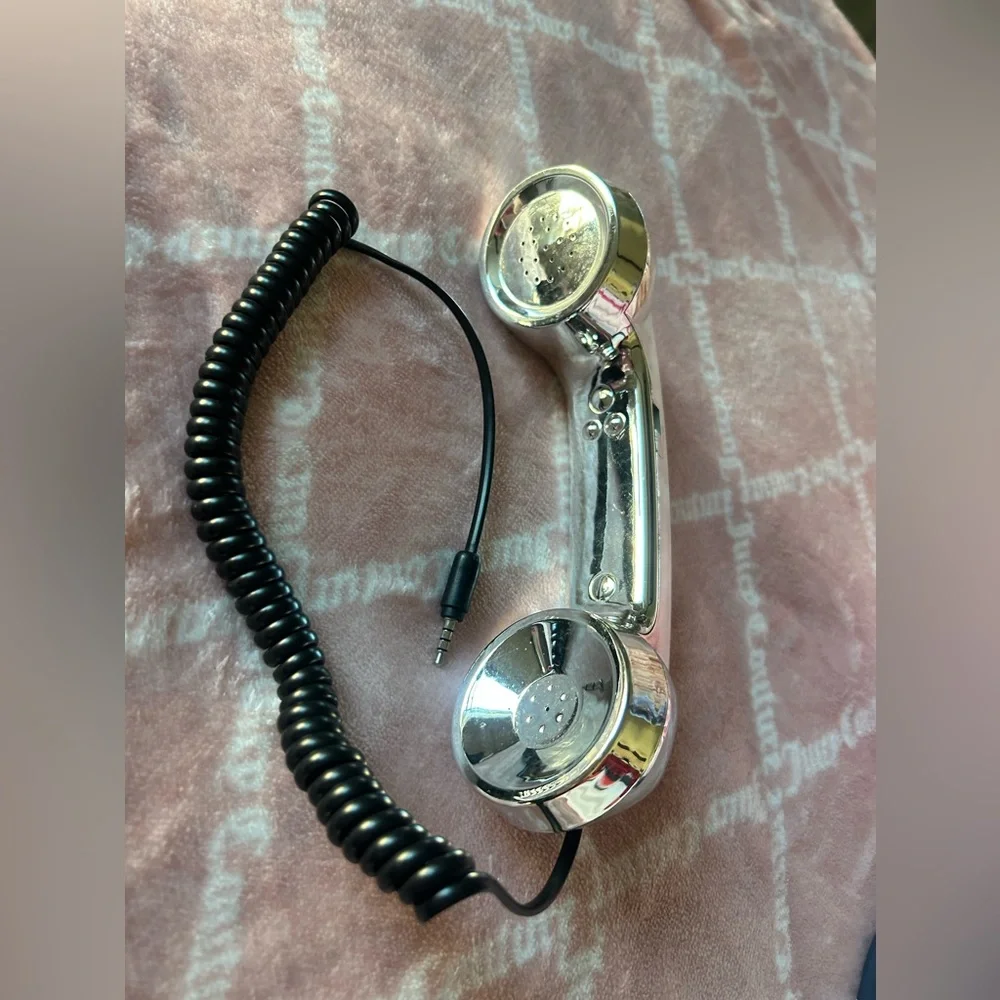 Aux Plug in Silver Telephone